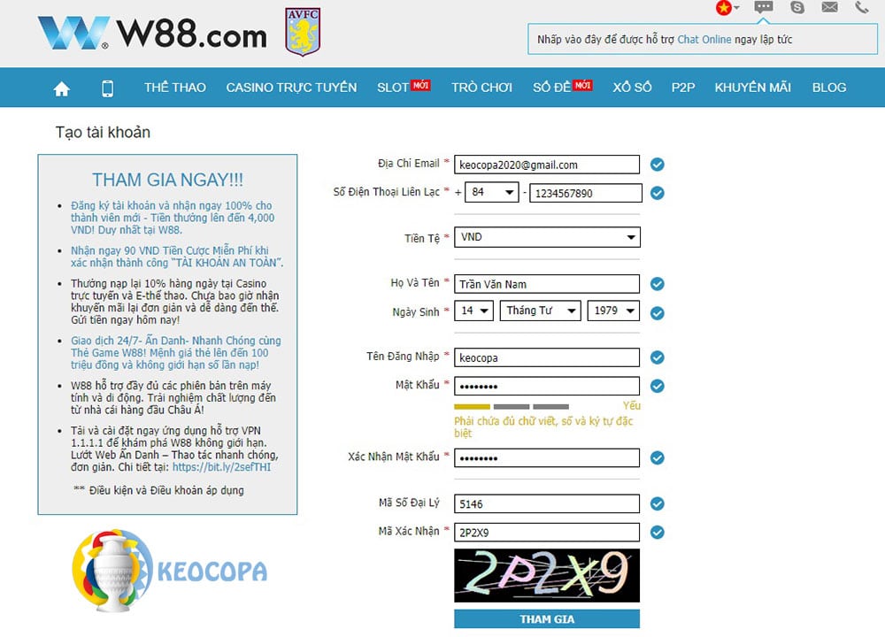 Đăng ký W88 Đăng ký W88